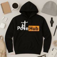 Pole Hub Lineman Line Worker Utility Pole Funny Lineman Fun Hoodie thumb 3