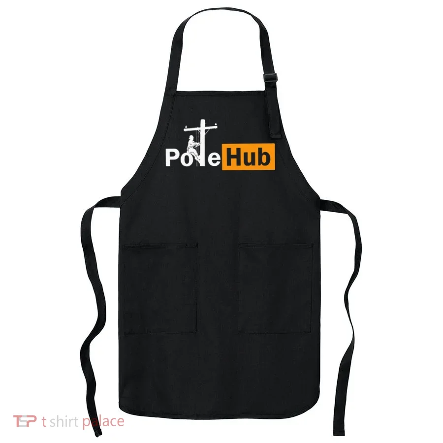 Pole Hub Lineman Line Worker Utility Pole Funny Lineman Fun Apron