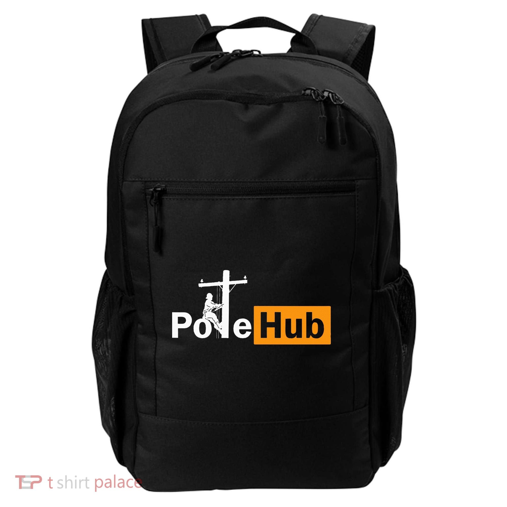 Pole Hub Lineman Line Worker Utility Pole Funny Lineman Fun Backpack