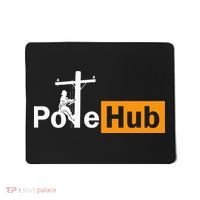 Pole Hub Lineman Line Worker Utility Pole Funny Lineman Fun Mousepad thumb 0