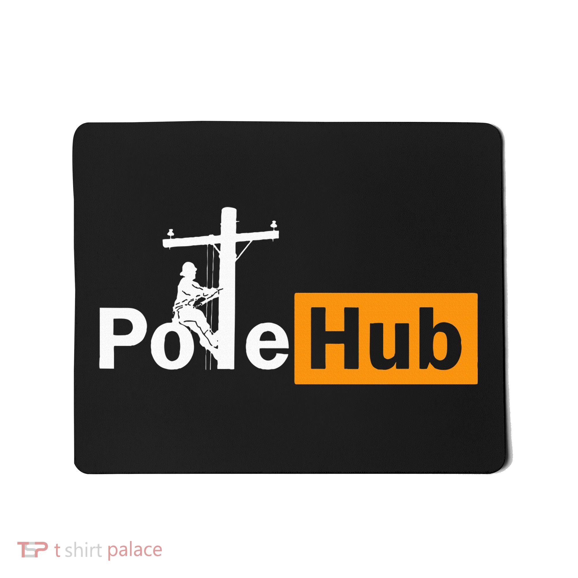 Pole Hub Lineman Line Worker Utility Pole Funny Lineman Fun Mousepad