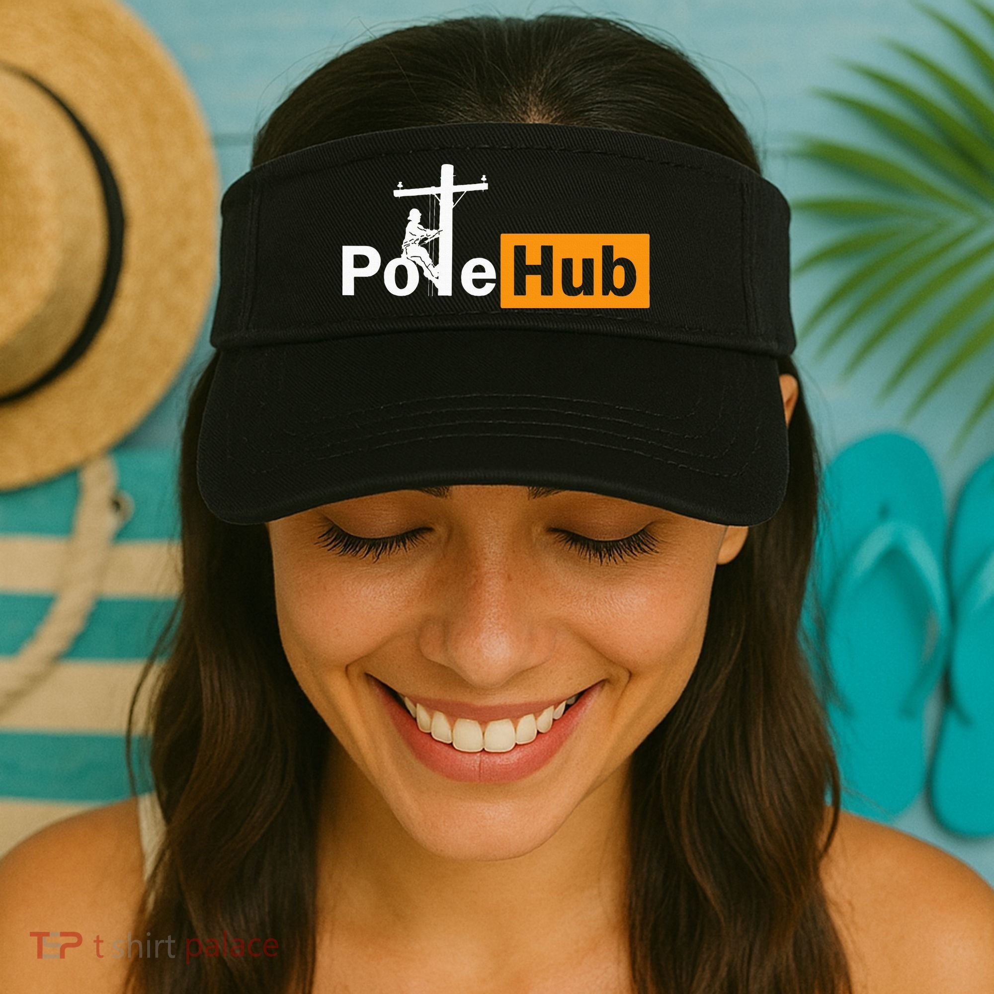 Pole Hub Lineman Line Worker Utility Pole Funny Lineman Fun Visor
