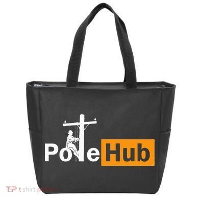 Pole Hub Lineman Line Worker Utility Pole Funny Lineman Fun Tote Bag