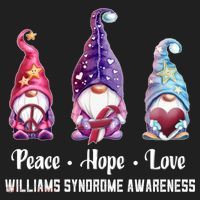 Peace Hope Love Gnomes Williams Syndrome Awareness Cute Gift Women's Sweatshirt thumb 2