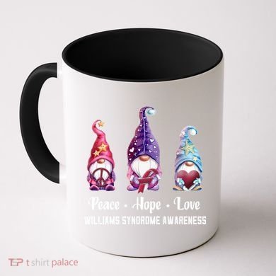 Peace Hope Love Gnomes Williams Syndrome Awareness Cute Gift Coffee Mug