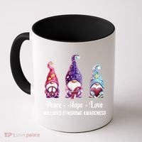 Peace Hope Love Gnomes Williams Syndrome Awareness Cute Gift Coffee Mug thumb 0