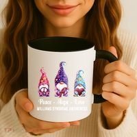 Peace Hope Love Gnomes Williams Syndrome Awareness Cute Gift Coffee Mug thumb 3