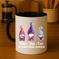 Peace Hope Love Gnomes Williams Syndrome Awareness Cute Gift Coffee Mug thumb 4
