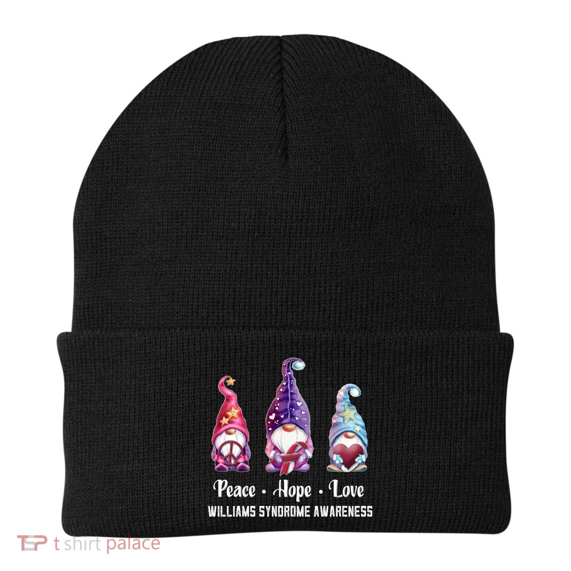 Peace Hope Love Gnomes Williams Syndrome Awareness Cute Gift Beanie