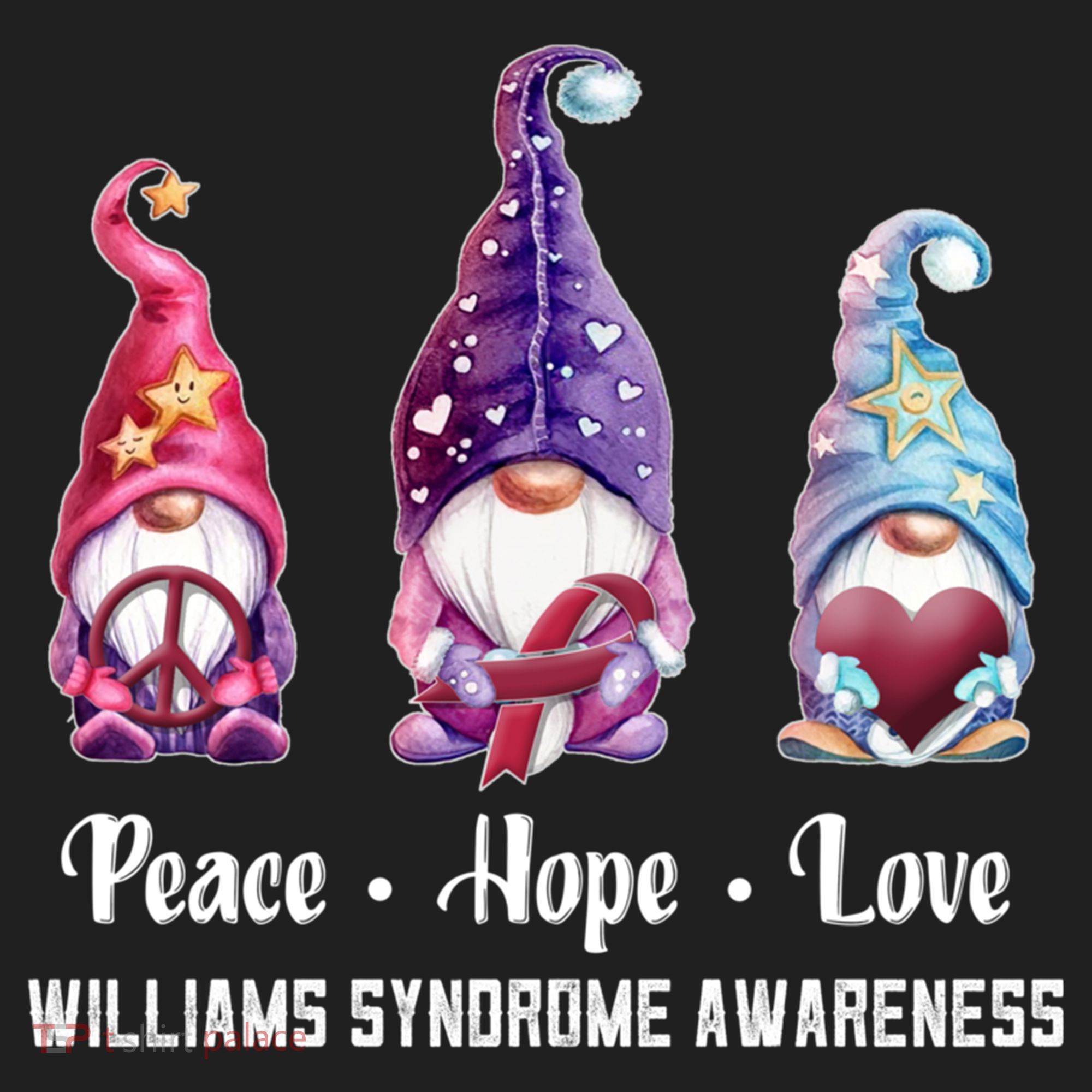 Peace Hope Love Gnomes Williams Syndrome Awareness Cute Gift Beanie
