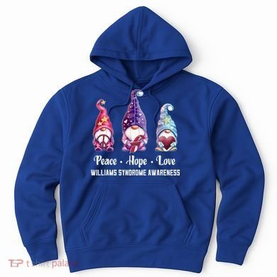 Peace Hope Love Gnomes Williams Syndrome Awareness Cute Gift Hoodie