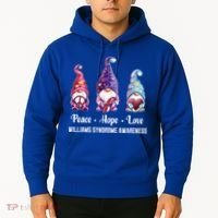 Peace Hope Love Gnomes Williams Syndrome Awareness Cute Gift Hoodie thumb 2