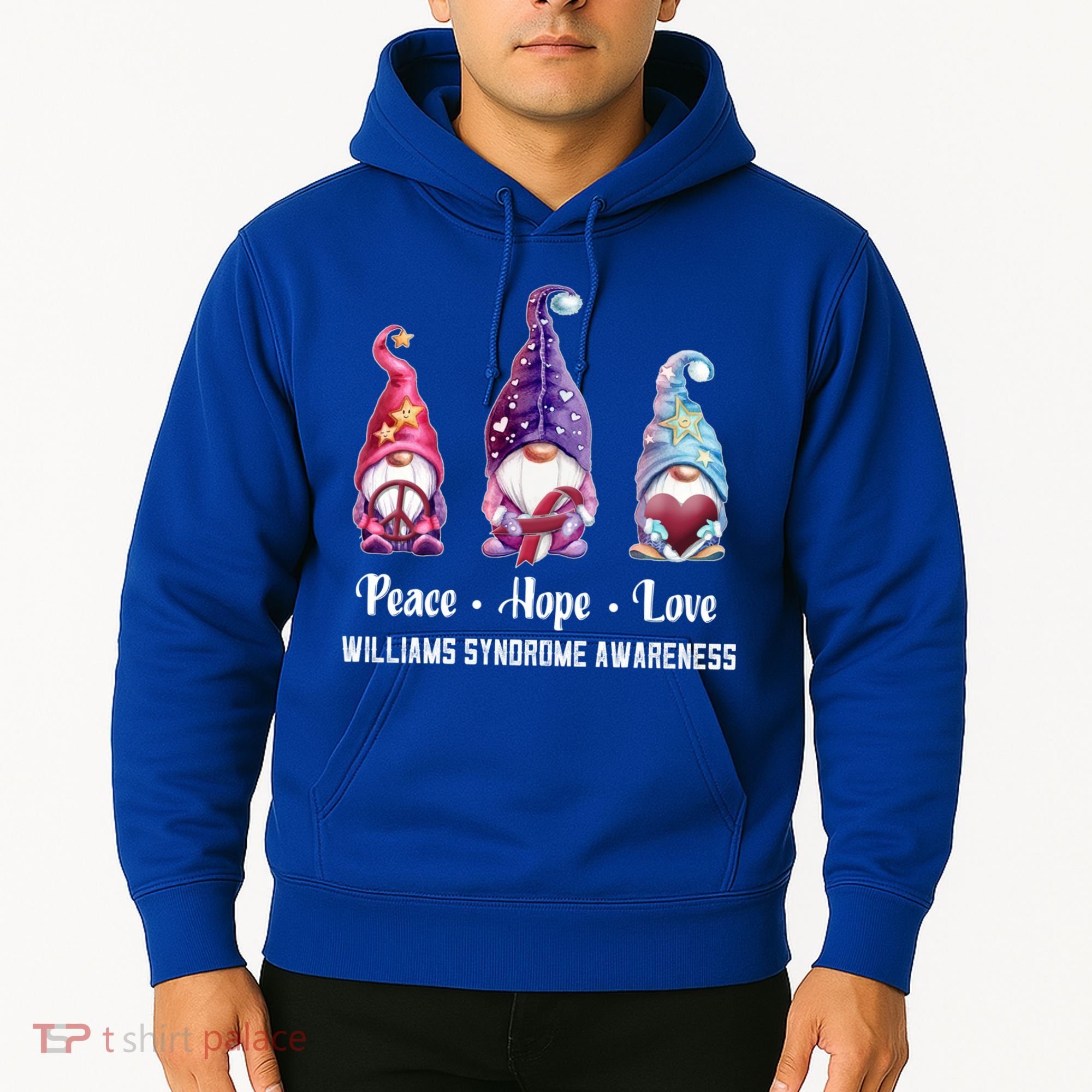 Peace Hope Love Gnomes Williams Syndrome Awareness Cute Gift Hoodie