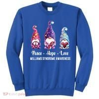 Peace Hope Love Gnomes Williams Syndrome Awareness Cute Gift Sweatshirt thumb 0