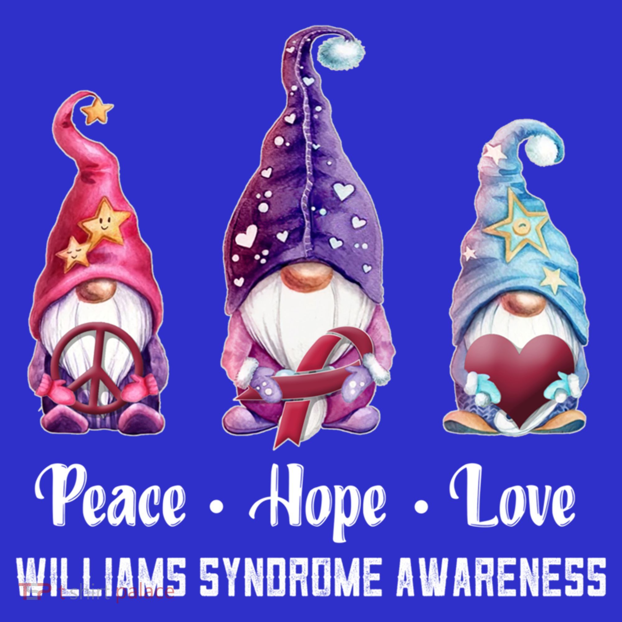 Peace Hope Love Gnomes Williams Syndrome Awareness Cute Gift Women's Tank Top