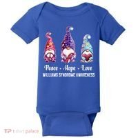 Peace Hope Love Gnomes Williams Syndrome Awareness Cute Gift Baby Bodysuit thumb 0
