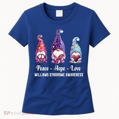 Peace Hope Love Gnomes Williams Syndrome Awareness Cute Gift Women's T-Shirt