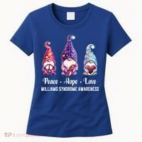 Peace Hope Love Gnomes Williams Syndrome Awareness Cute Gift Women's T-Shirt thumb 0