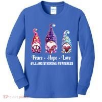 Peace Hope Love Gnomes Williams Syndrome Awareness Cute Gift Kids Long Sleeve Shirt thumb 0