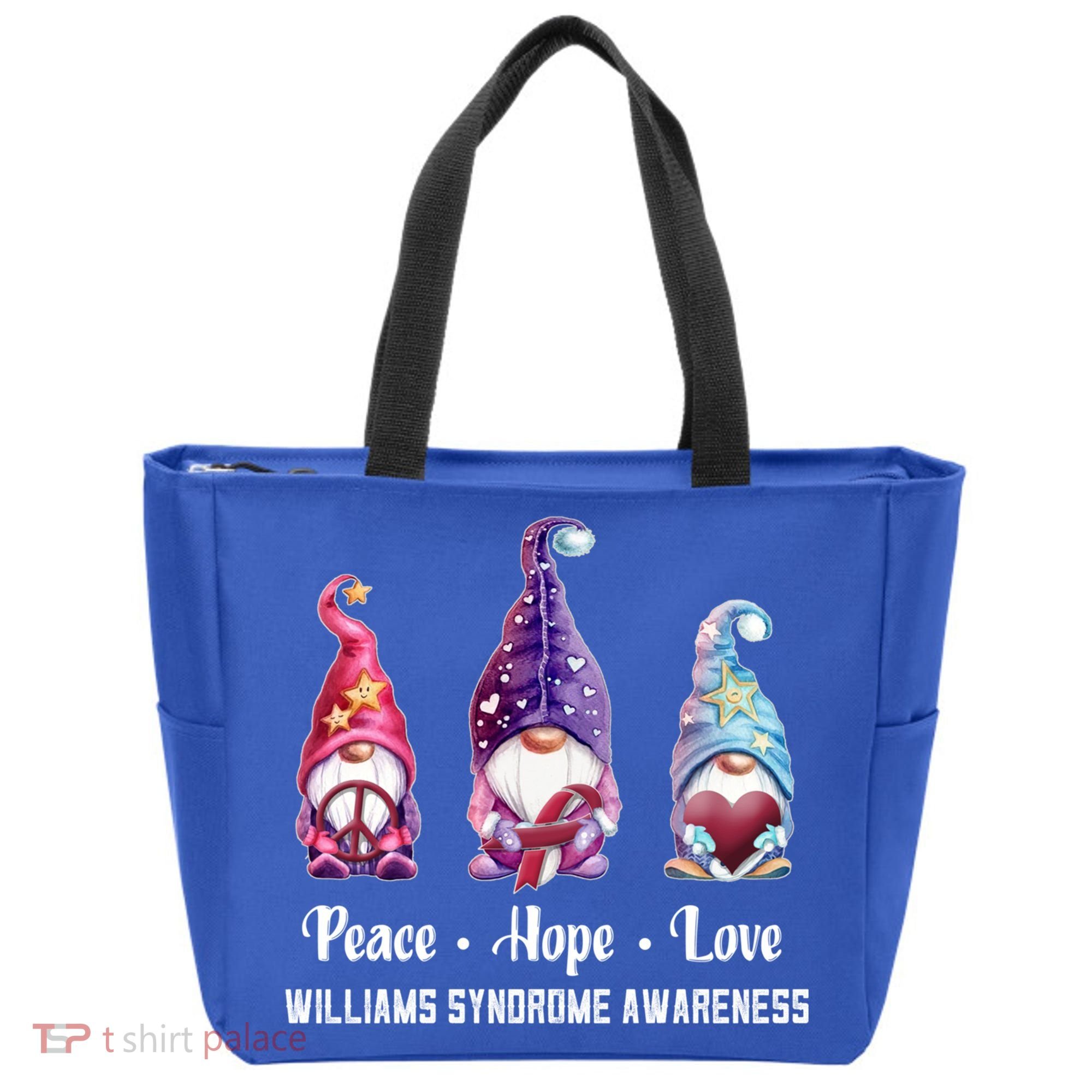 Peace Hope Love Gnomes Williams Syndrome Awareness Cute Gift Tote Bag