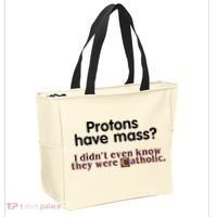 Protons Have Mass I Didn't Even Know They Were Catholic Tote Bag thumb 2