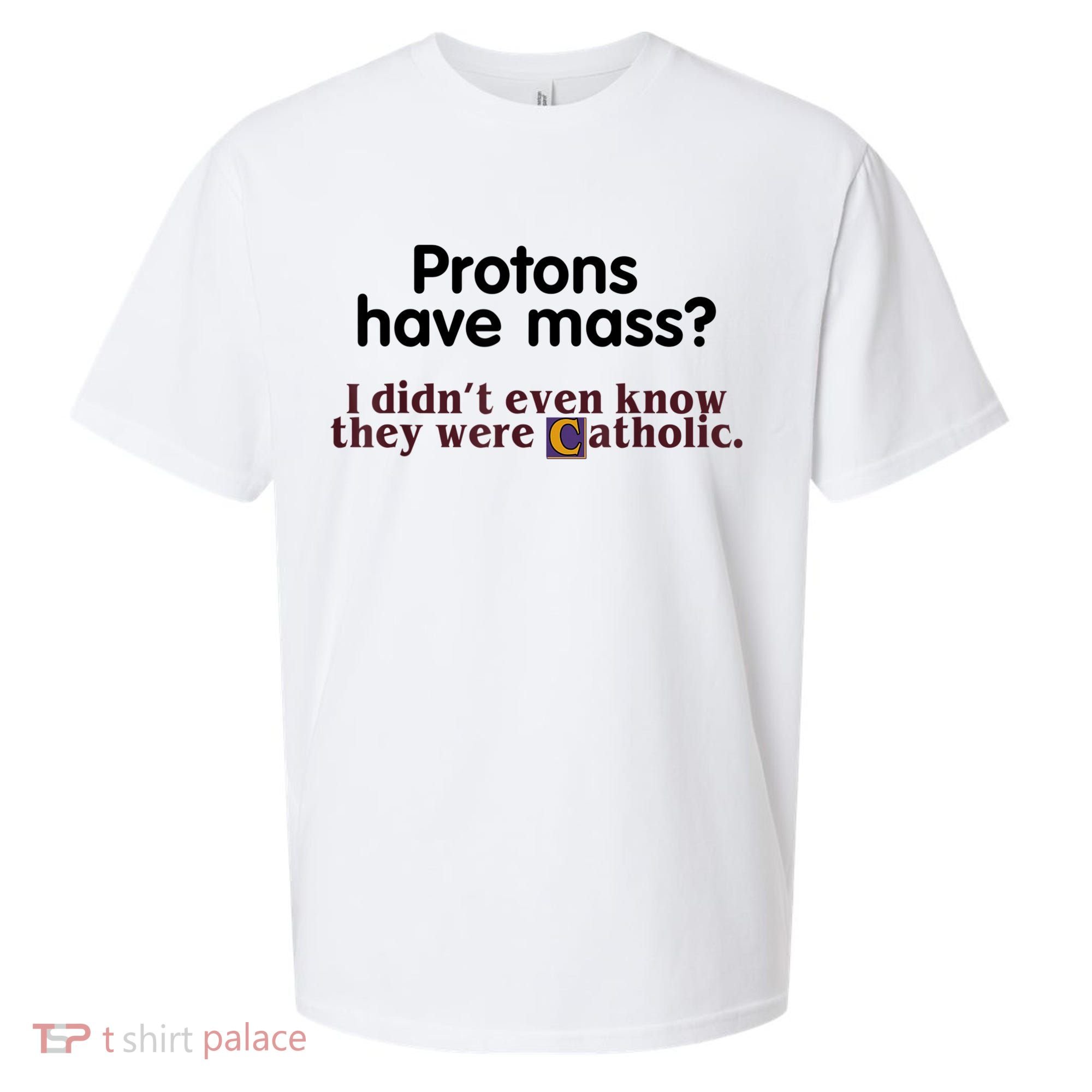 Protons Have Mass I Didn't Even Know They Were Catholic Sueded Cloud Jersey T-Shirt