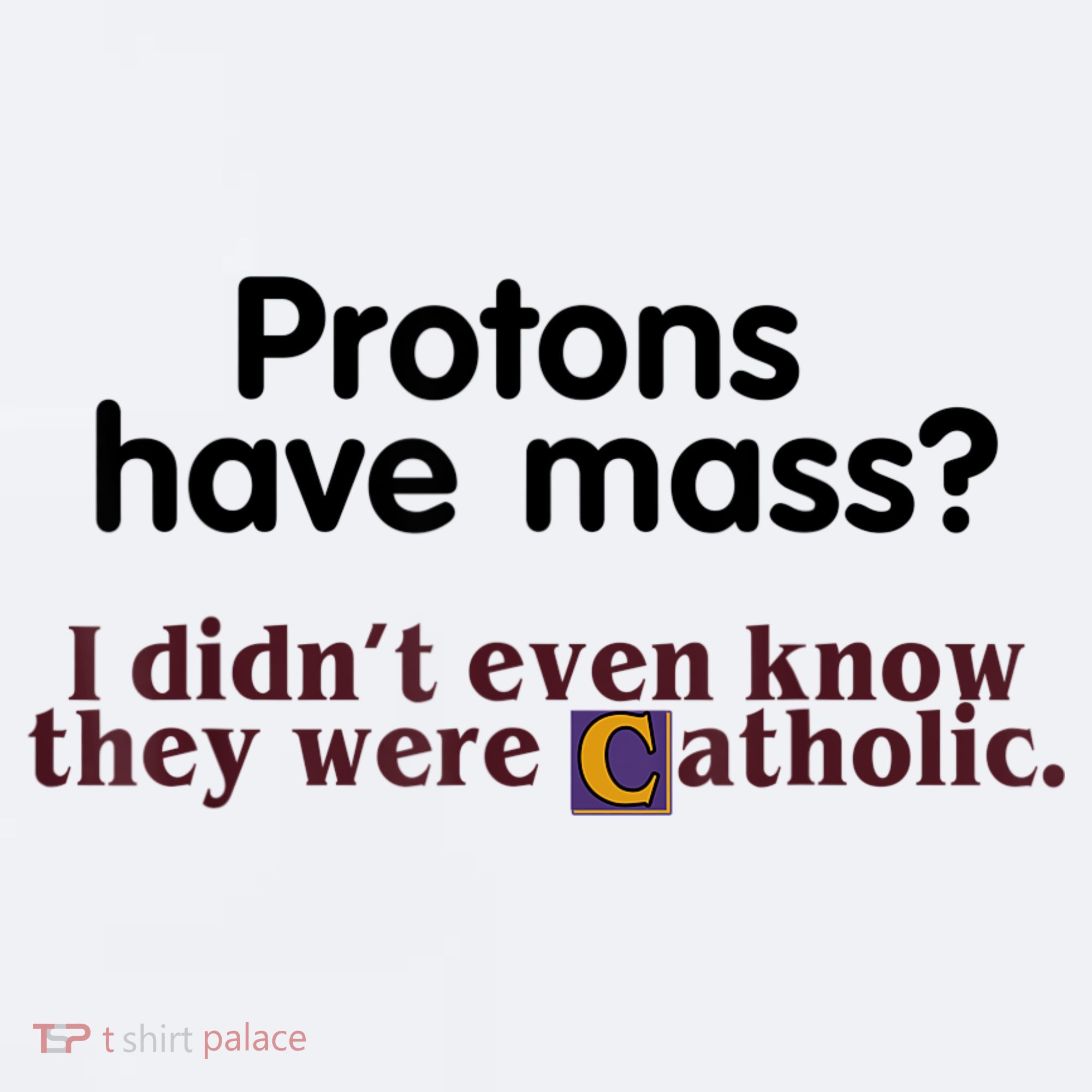 Protons Have Mass I Didn't Even Know They Were Catholic Sueded Cloud Jersey T-Shirt