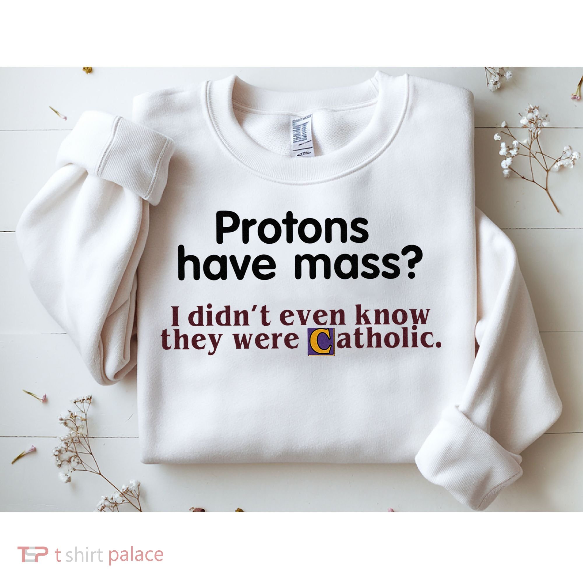Protons Have Mass I Didnt Even Know They Were Catholic Sweatshirt