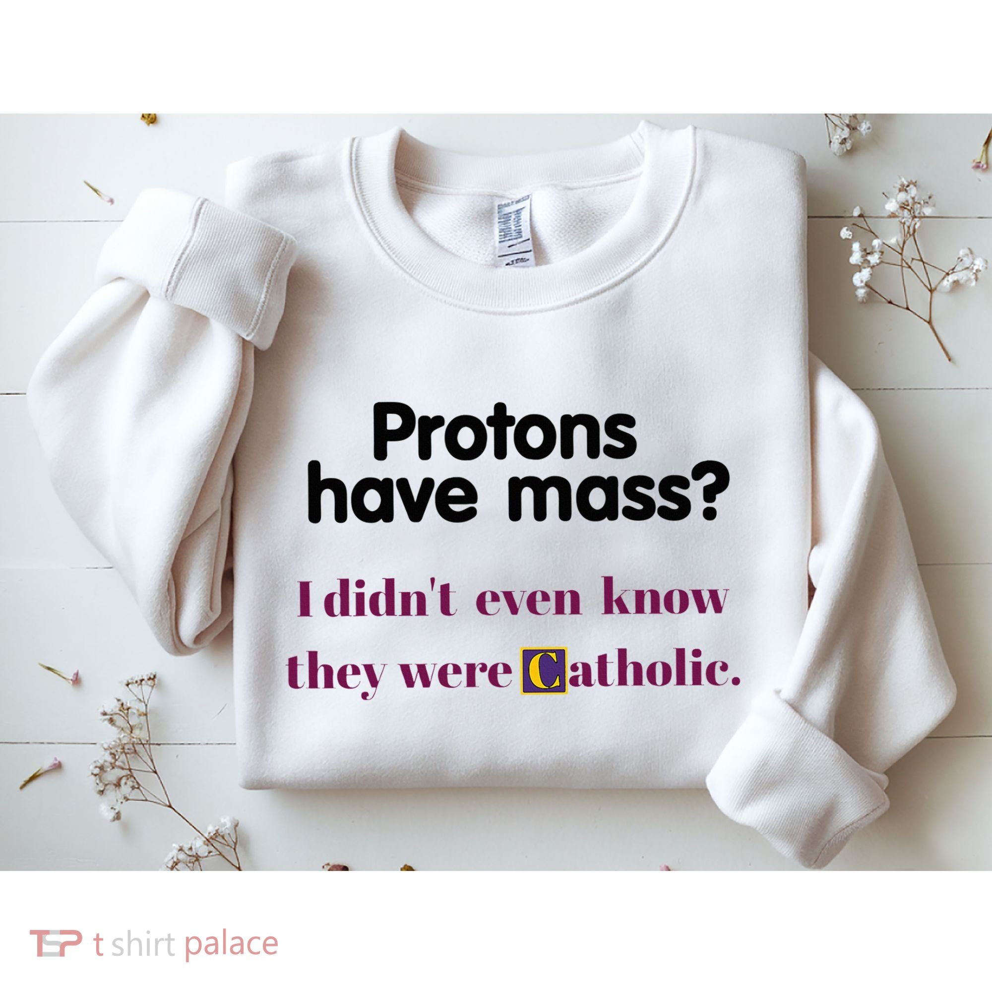 Protons Have Mass I DidnT Even Know They Were Catholic Sweatshirt