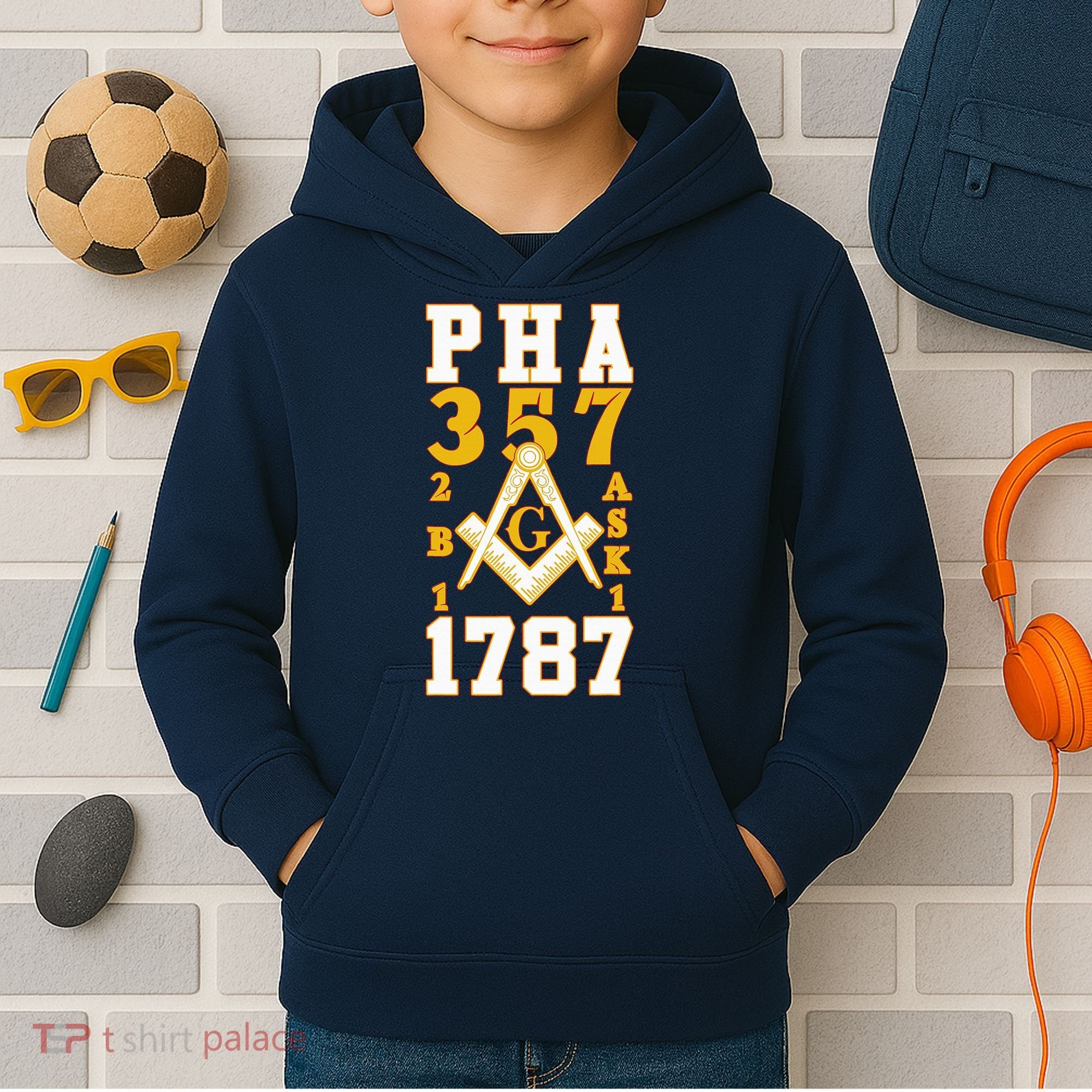 Prince Hall Mason PHA 357 2b1ask1 1787 Masonic Thanksgiving Kids Hoodie