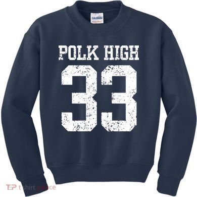 Polk High Number 33 Kids Sweatshirt
