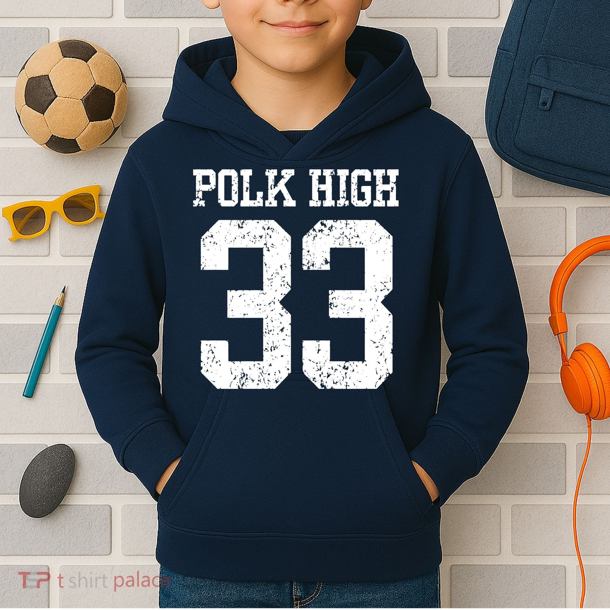 Polk High Number 33 Kids Hoodie