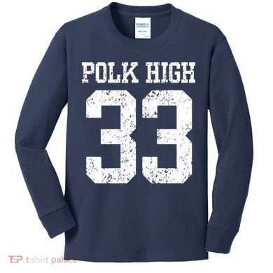Polk High Number 33 Kids Long Sleeve Shirt