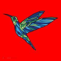 Polygonal Hummingbird Nature Santa Hat thumb 1