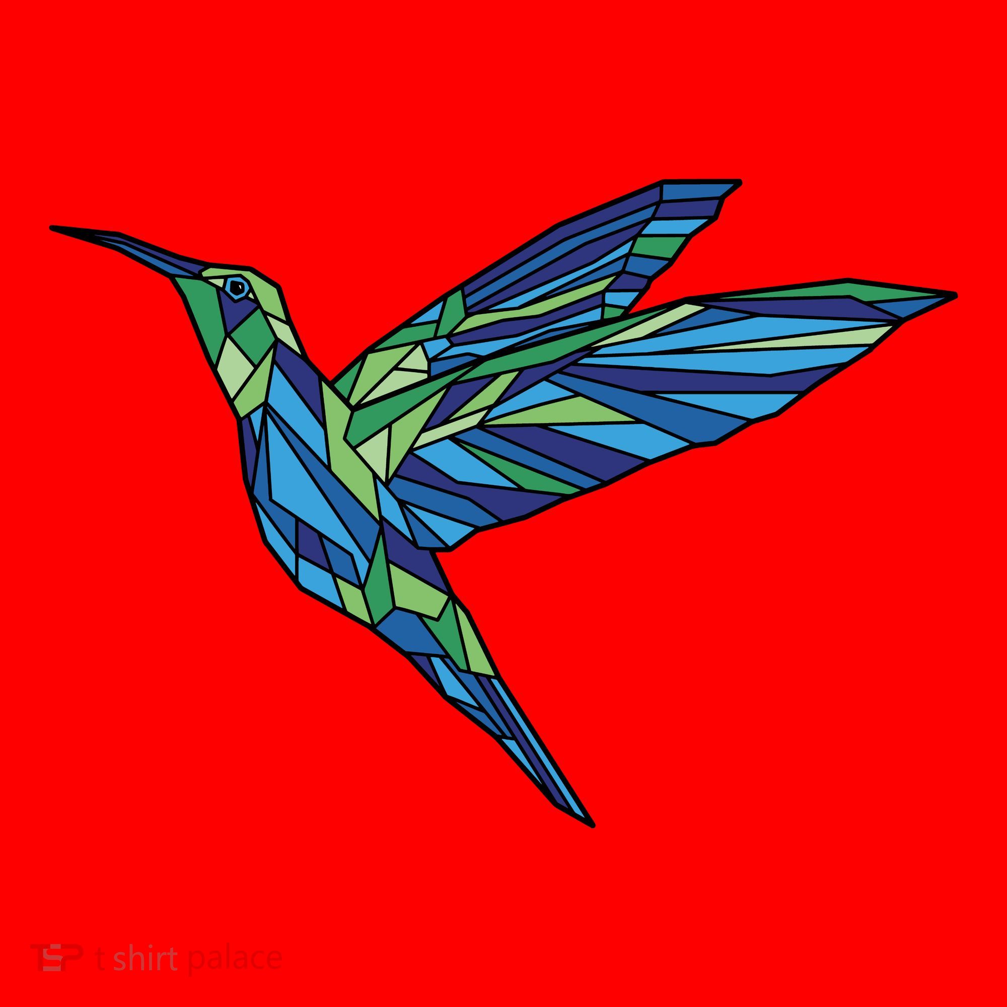 Polygonal Hummingbird Nature Santa Hat