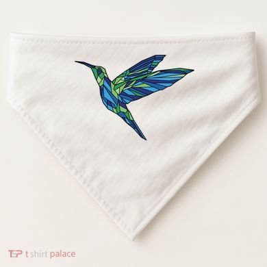 Polygonal Hummingbird Nature USA-Made Doggie Bandana