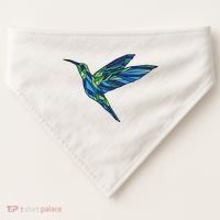 Polygonal Hummingbird Nature USA-Made Doggie Bandana thumb 0