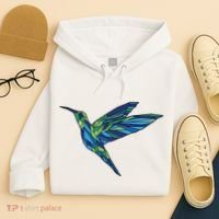 Polygonal Hummingbird Nature Hoodie thumb 4