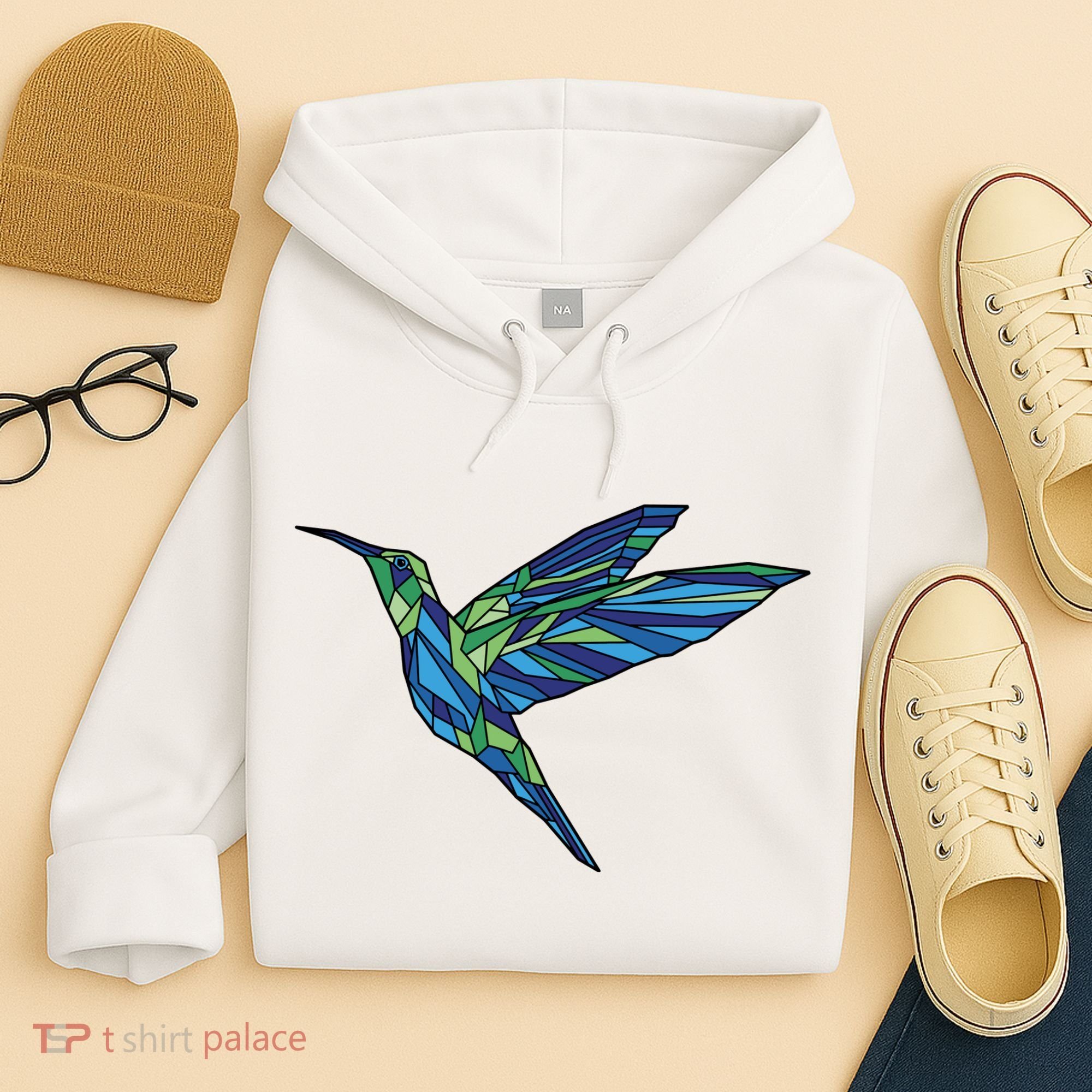 Polygonal Hummingbird Nature Hoodie