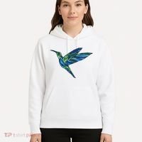 Polygonal Hummingbird Nature Hoodie thumb 5