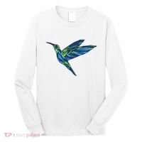 Polygonal Hummingbird Nature Long Sleeve Shirt thumb 0