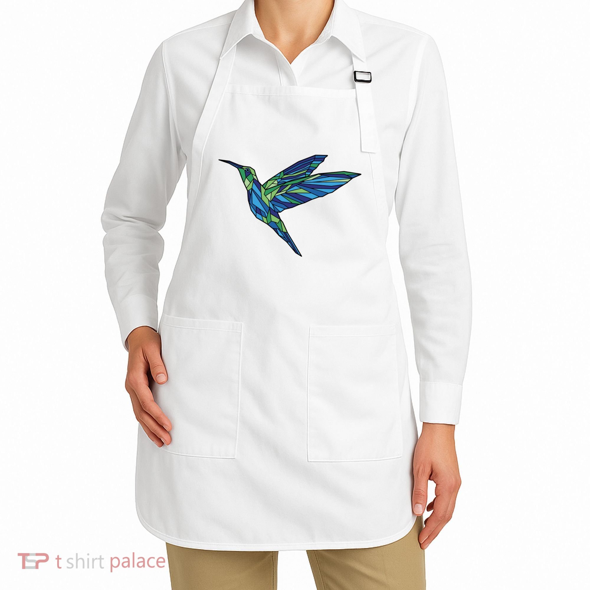 Polygonal Hummingbird Nature Apron