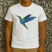 Polygonal Hummingbird Nature T-Shirt thumb 3