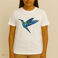 Polygonal Hummingbird Nature T-Shirt thumb 4