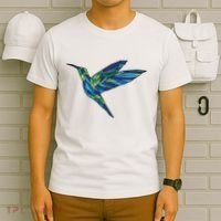 Polygonal Hummingbird Nature T-Shirt thumb 6