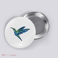 Polygonal Hummingbird Nature Button thumb 0