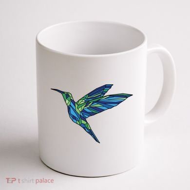 Polygonal Hummingbird Nature Coffee Mug back