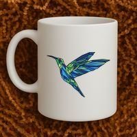 Polygonal Hummingbird Nature Coffee Mug thumb 2