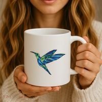 Polygonal Hummingbird Nature Coffee Mug thumb 3