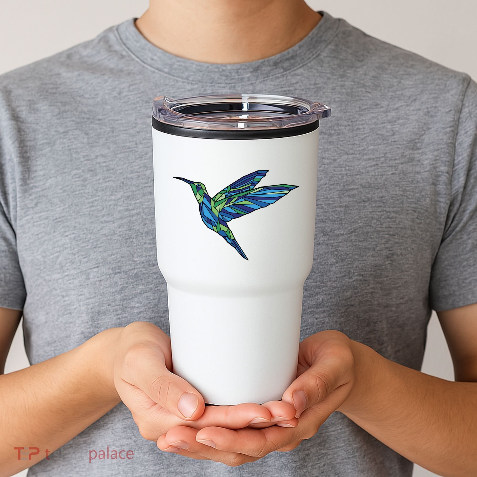 Polygonal Hummingbird Nature Tumbler